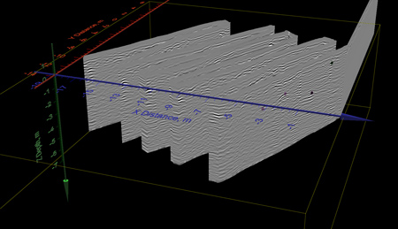 Example of 3D view from sounding with GPS